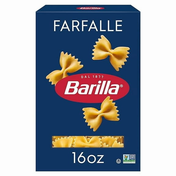 1x Barilla Farfalle Pasta, 16 oz. Box - Non-GMO, Made with Durum Wheat Semolina - Kosher Certified