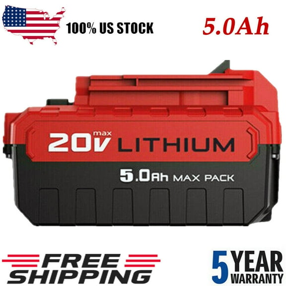 1x Battery 5.0Ah Extended Capacity for Porter Cable 20V MAX Lithium-ion Battery PCC685L