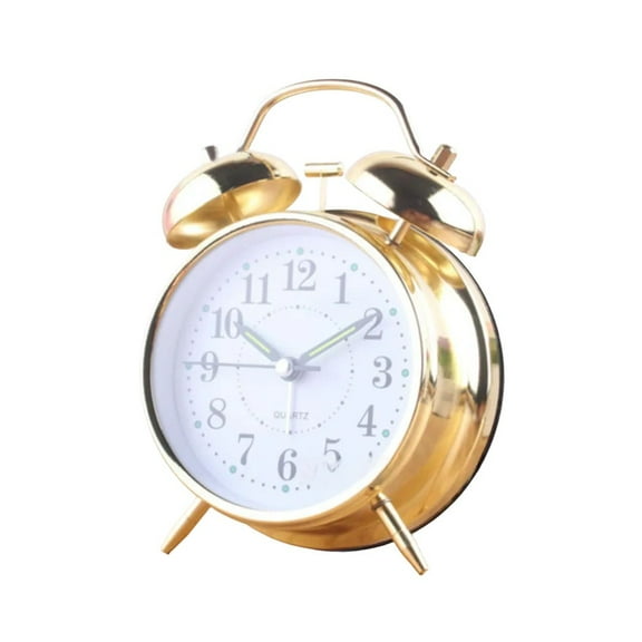 1x Bedside Alarm Clock with Twin Bell Vintage Battery Analogue Quartz Loud Alarm