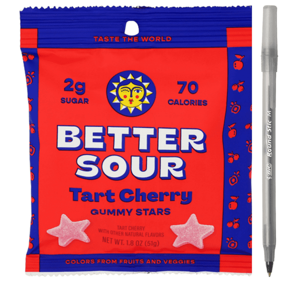1x Better Sour Tart Cherry Sour Gummy Stars with pan