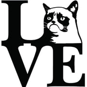 1x Black Love Paw Grumpy Cat Car Window Decal Sticker Best Vinyl Die Cut 5"x5.2"