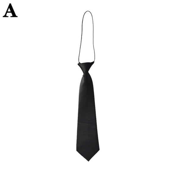 1x Boys Satin Elastic Neck Tie For Wedding Prom christening Kids Children R9S1