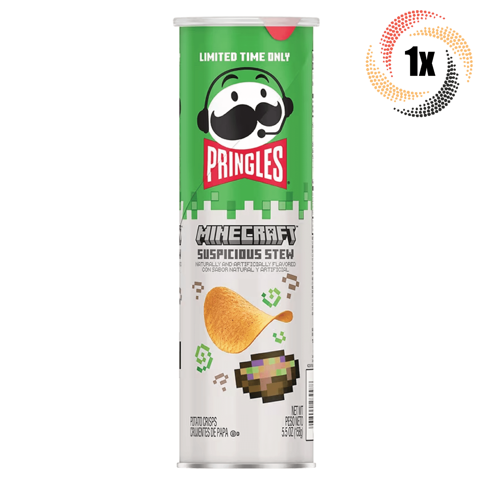 1x Can Pringles Minecraft Suspicious Stew Limited Edition Potato Crisps | 5.5oz