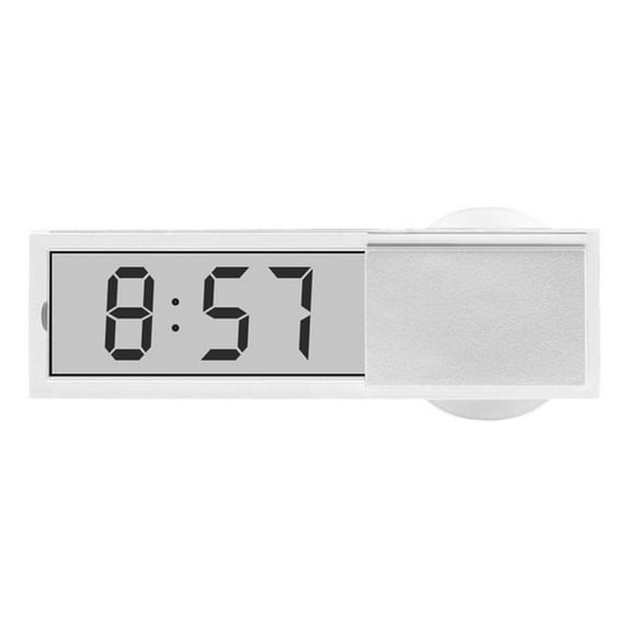 1x Car LCD Digital Display Sucker Type Clock Thermometer Accessories N1Q9