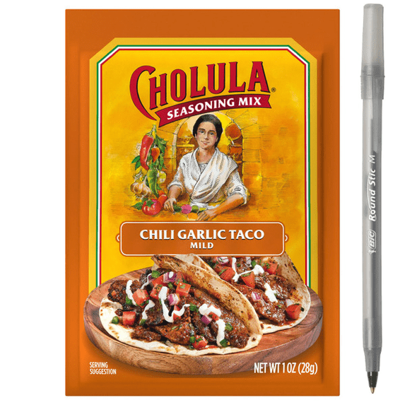 1x Cholula® Chili Garlic Taco - Mild Recipe Mix with pan