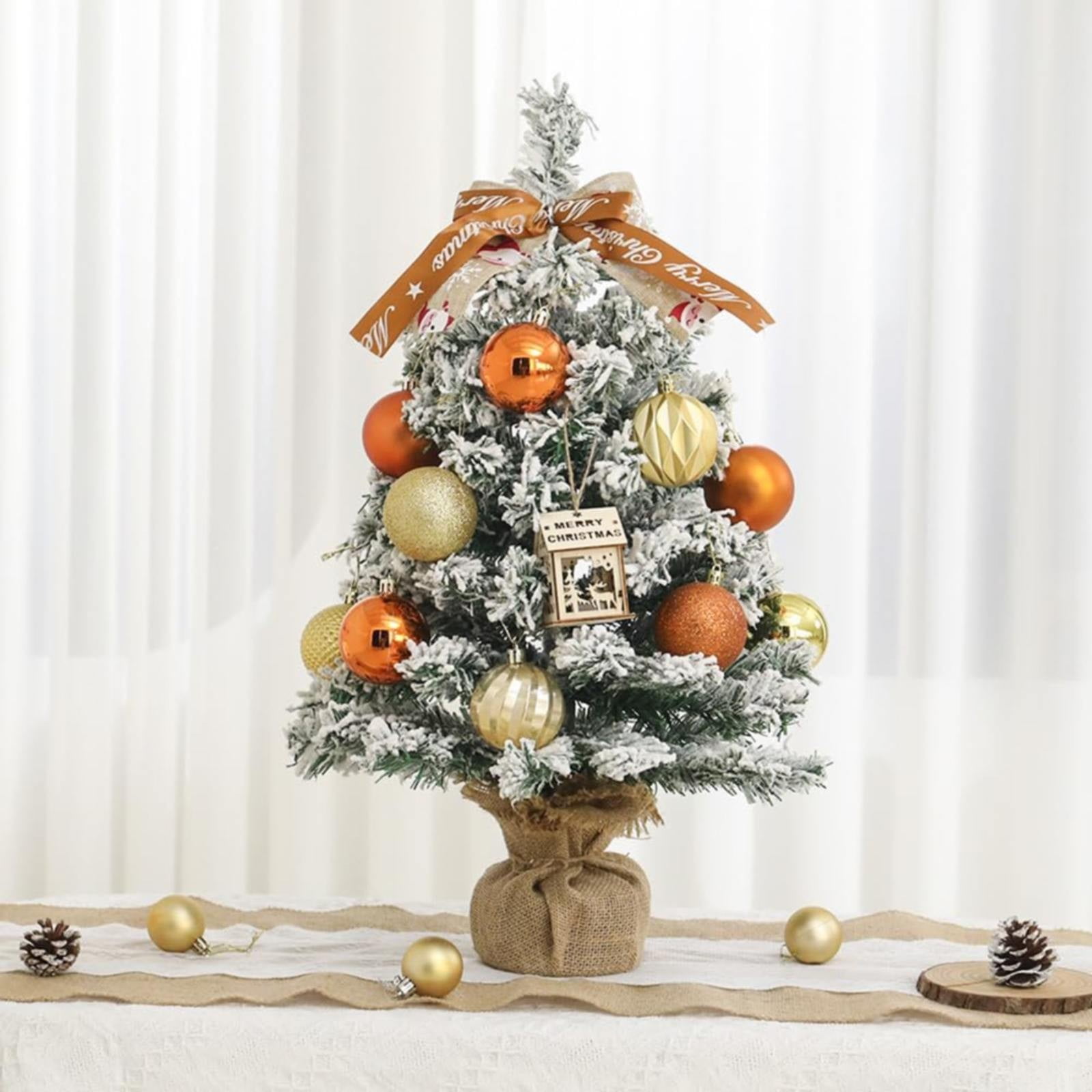 1X Christmas Tree Decoration Mini Christmas Tree Bow Decorative Snow