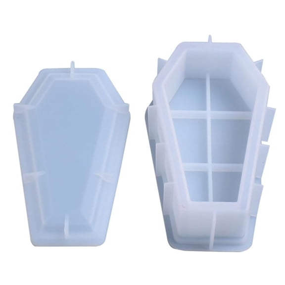 1x Coffin-Shaped Silicone Baking Pan Food Grade for Cake Candy Halloween Party Decor Beige