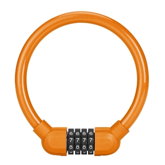 1x Combination Bike Lock, Heavy Duty 4-Digit Password Ring Lock, for Scooters & Motorcycles, One Size, Clearance Orange