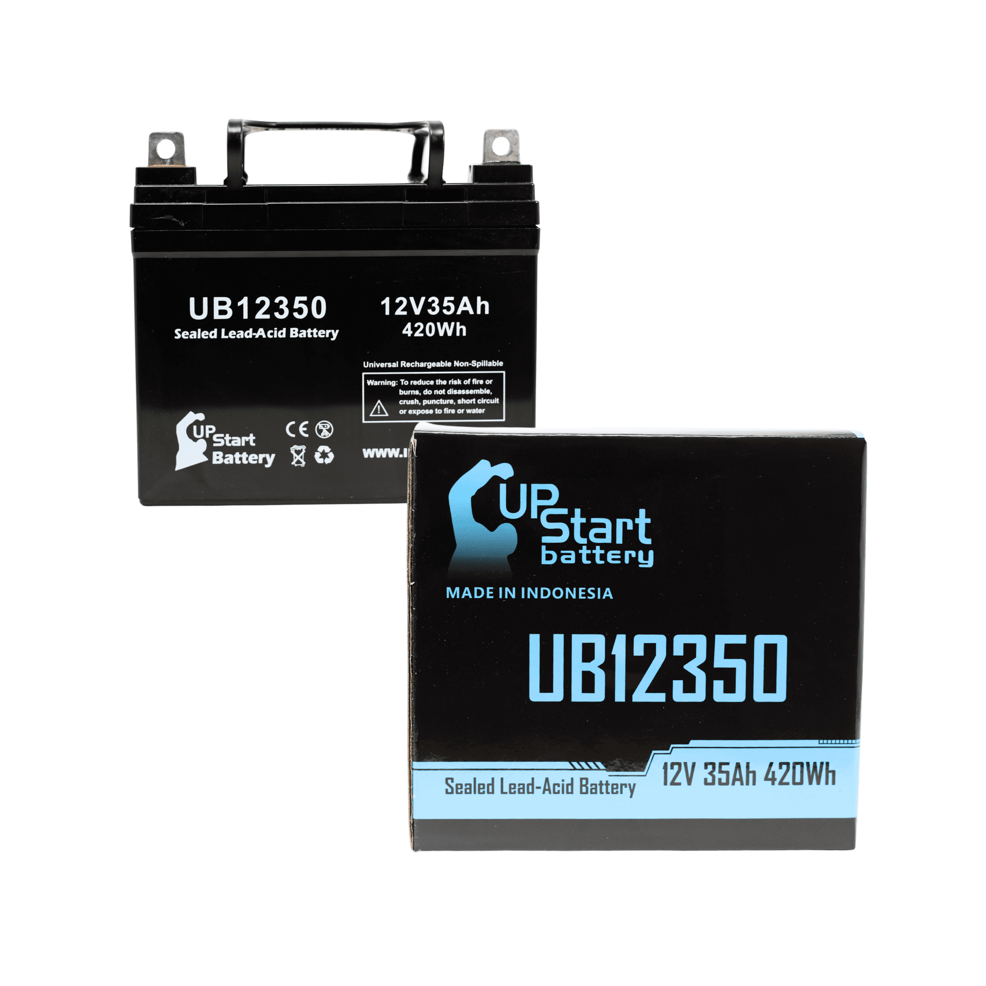 1x Compatible Yard Man Inc. 13735 Battery - Replacement UB12350 Universal Sealed Lead Acid Battery (12V, 35Ah, 35000mAh, L1 Terminal, AGM, SLA)