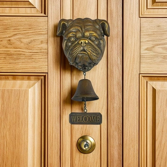 1x Decorative Doorbell Shape Vintage Dog Welcome Door Head Bell Rustic