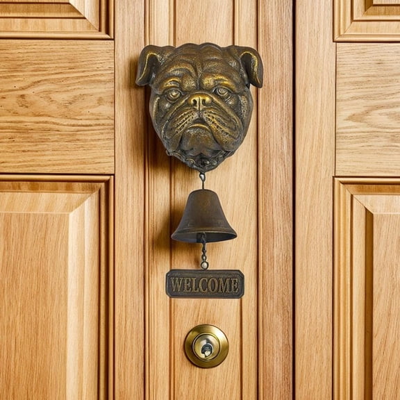 1x Decorative Doorbell Shape Vintage Dog Welcome Door Head Bell Rustic