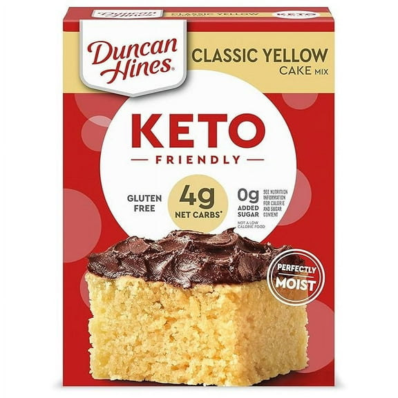 1x Duncan Hines Keto Friendly Classic Yellow Cake Mix, Gluten Free, Zero Sugar Added, 10.6 oz