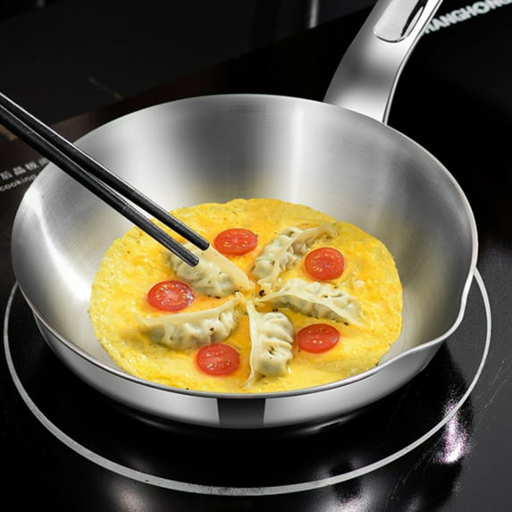 1x Egg Pan,Nonstick Skillet,Stainless Steel Small Frying Pan With Multi Layer Bottom For Butter Melting And Omelet Cooking,Compatible With Gas and Induction Stoves,Dishwasher/Oven Safe,6",6"