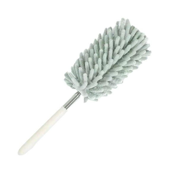 1x Extendable Dusting Brush Multi-Purpose - Washable Chenille Head for Home Car 80cm, (Nordic Green)