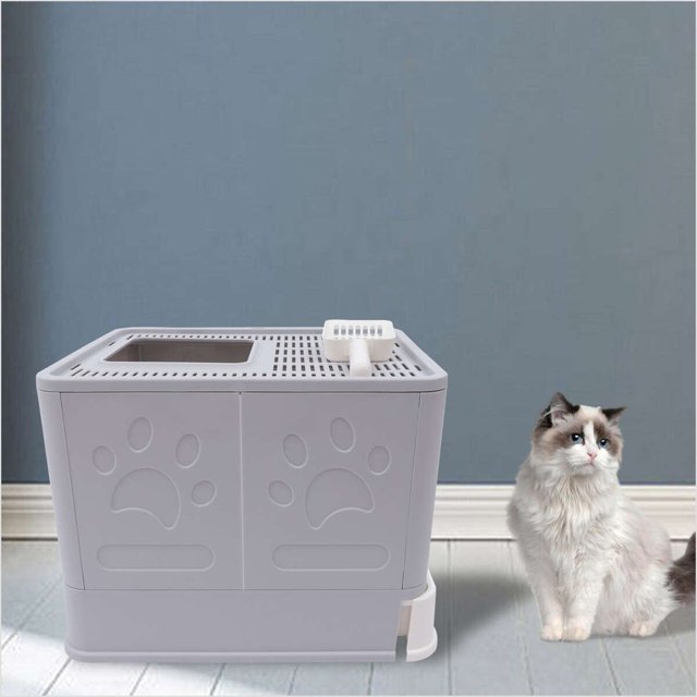 1x Extra Giant Cat Litter Box Enclosed Kitty Toilet House & Filter