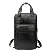 1x Fashion Leather Backpack Mallet Bag Soft Case Drum Parts Black