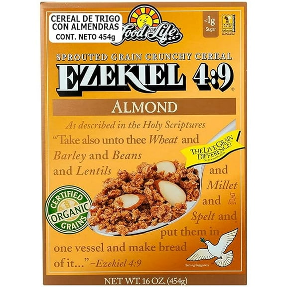 1x Food For Life Ezekiel 4:9 Organic Sprouted Grain Cereal - Almond - 16 oz