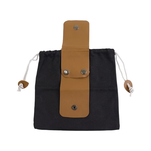 1x Foraging Bag,Leather Foraging Basket,Dump Pouch,Leather Belt Pouch,Outdoor Picking Fruit Bag,Leather Canvas Collapsible Bag,Waxed Canvas Bag For Camping Hiking Hunting Grocery Storage,A,8.66x8.66"