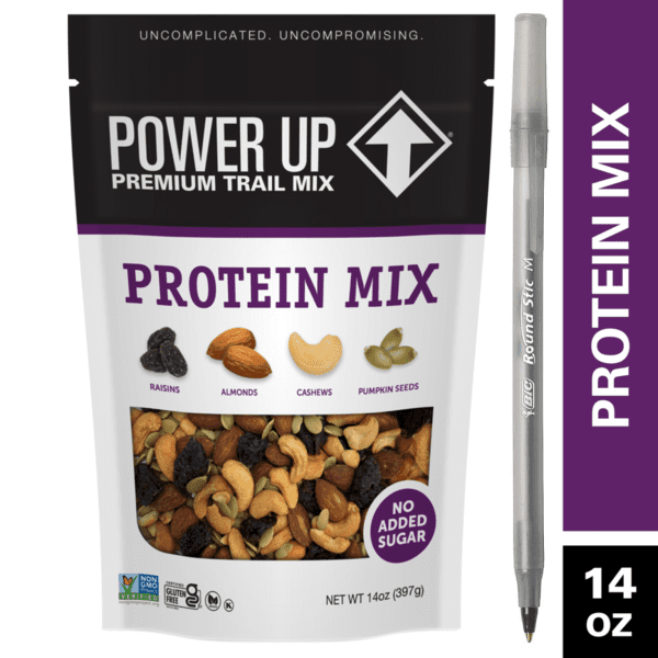1x Gourmet Nut Power Up Premium Trail Mix, Protein Mix with pan