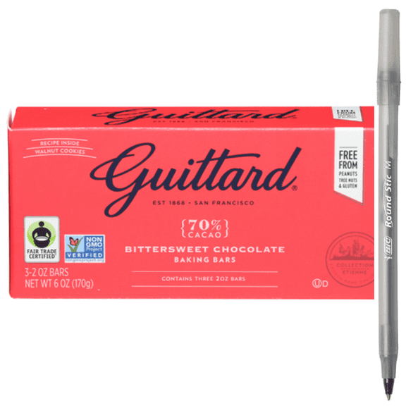 1x Guittard Bittersweet Chocolate Bar with pan