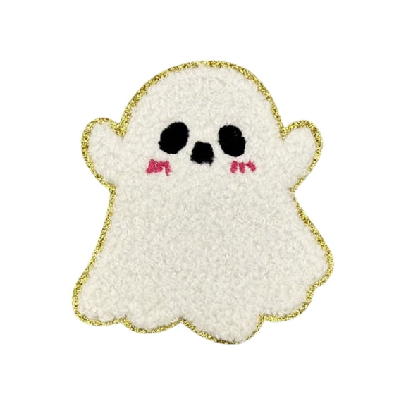 1x Halloween Embroidered Glitter Iron-On Patch Pumpkin Witch Bat for DIY Clothing Bag Hat Craft Decor Multicolor