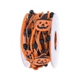 thumbnail image 1 of 1x Halloween Pearl Ribbon Roll Bat Pumpkin Design for Wreath DIY Craft Gift Wrapping Decor Multicolor, 1 of 5