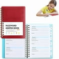 thumbnail image 1 of 1x Hardcover Password Keeper,Spiral Code Book,Mini Size Spiral Password Keeper Book,Password Logbook with Individual Alphabetical Tabs,Internet Address and Password Organizer for Home and Office,Red, 1 of 5