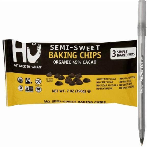 1x Hu Organic 45% Cacao Semi-Sweet Baking Chips with