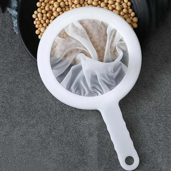 1x Kitchen Ultra-Fine Nylon Mesh Strainer,Food Filter Strainer,Reusable Fine Mesh Strainer,Food Yogurt Mesh Sieve Plastic Mesh Colander with Handle for Filtering Juice,Coffee,Milk,Honey,Oils,300Mesh