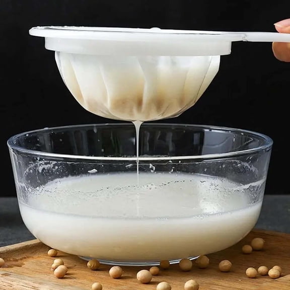 1x Kitchen Ultra-Fine Nylon Mesh Strainer,Food Filter Strainer,Reusable Fine Mesh Strainer,Food Yogurt Mesh Sieve Plastic Mesh Colander with ​Handle for Filtering Juice,Coffee,Milk,Honey,Oils,120Mesh