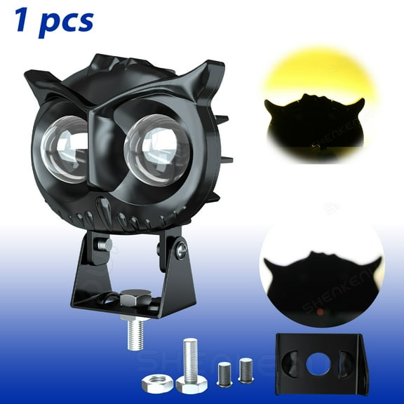 1x LED Headlight Driving Fog Light for BMW Motorcycle Auxiliary Spot Lamp Amber/White Dual Color