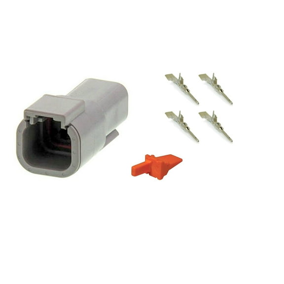 1x Male Connector 4-way DTM Deutsch DTM04-4P w/out wire