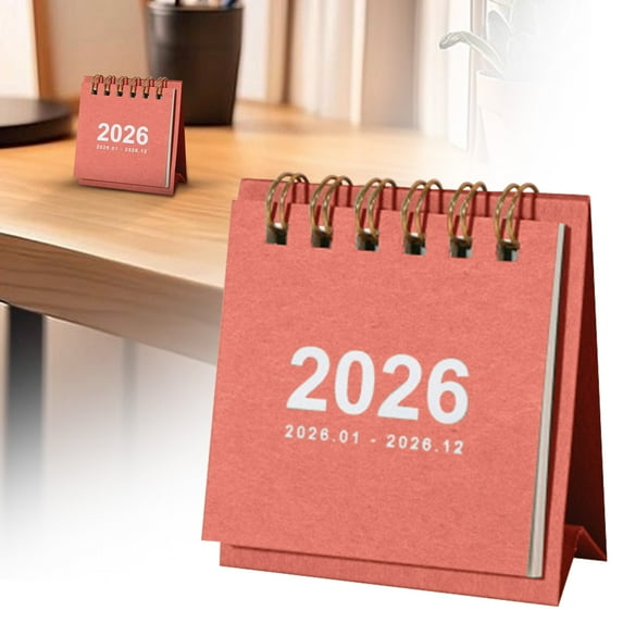 1x Mini Desk Calendar 2026,Standing Flip 2026 Desktop Calendar from Jan 2026 - Dec 2026,12 Monthly Desktop Calendar with Thick Paper Twin-Wire Binding for Home or Office,Yearly Planner & Organizer,C