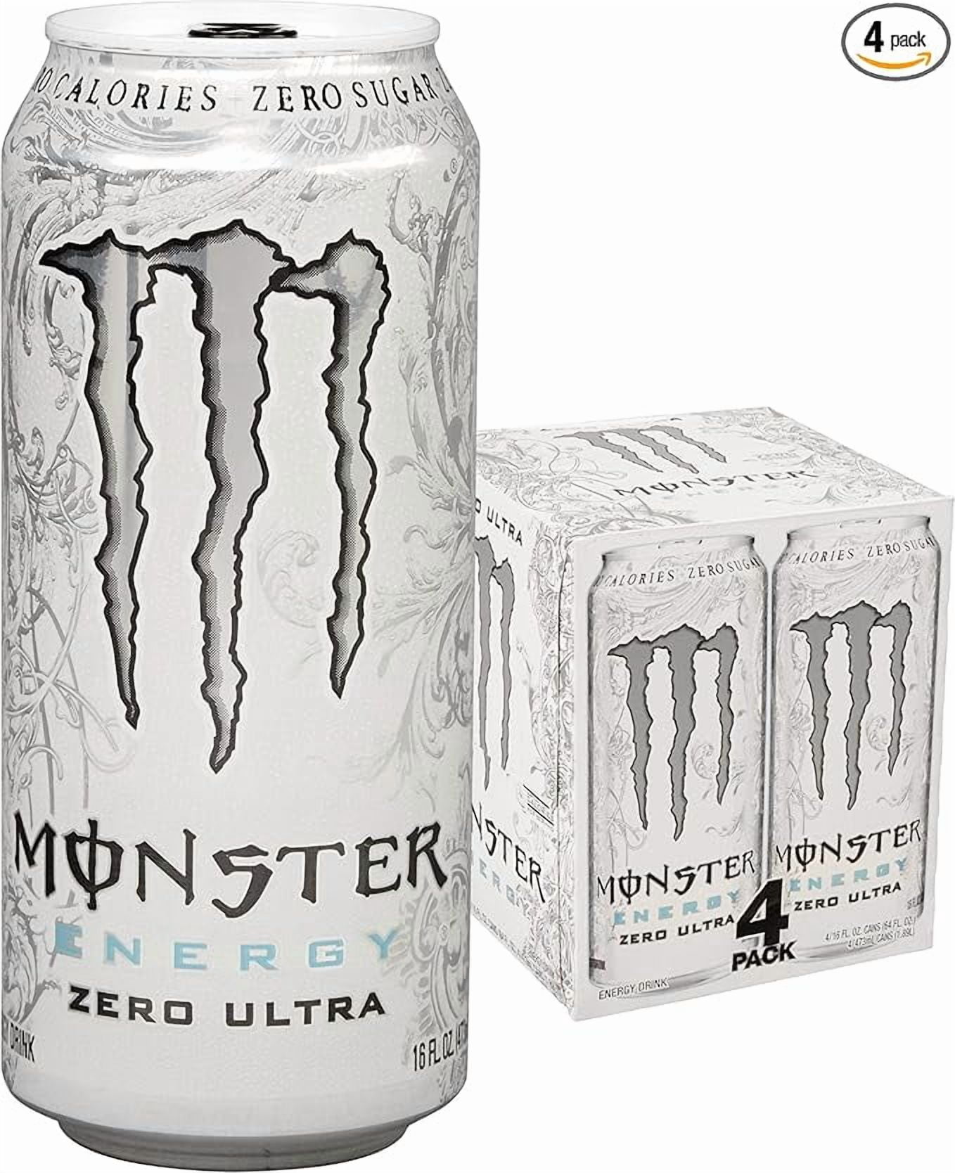 1x Monster Energy, Zero Ultra, 16 fl oz, 4 Pack