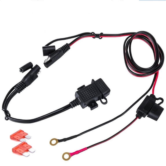 1x Motorcycle USB Charger SAE to USB Cable Adapter For Phone GPS Tablets