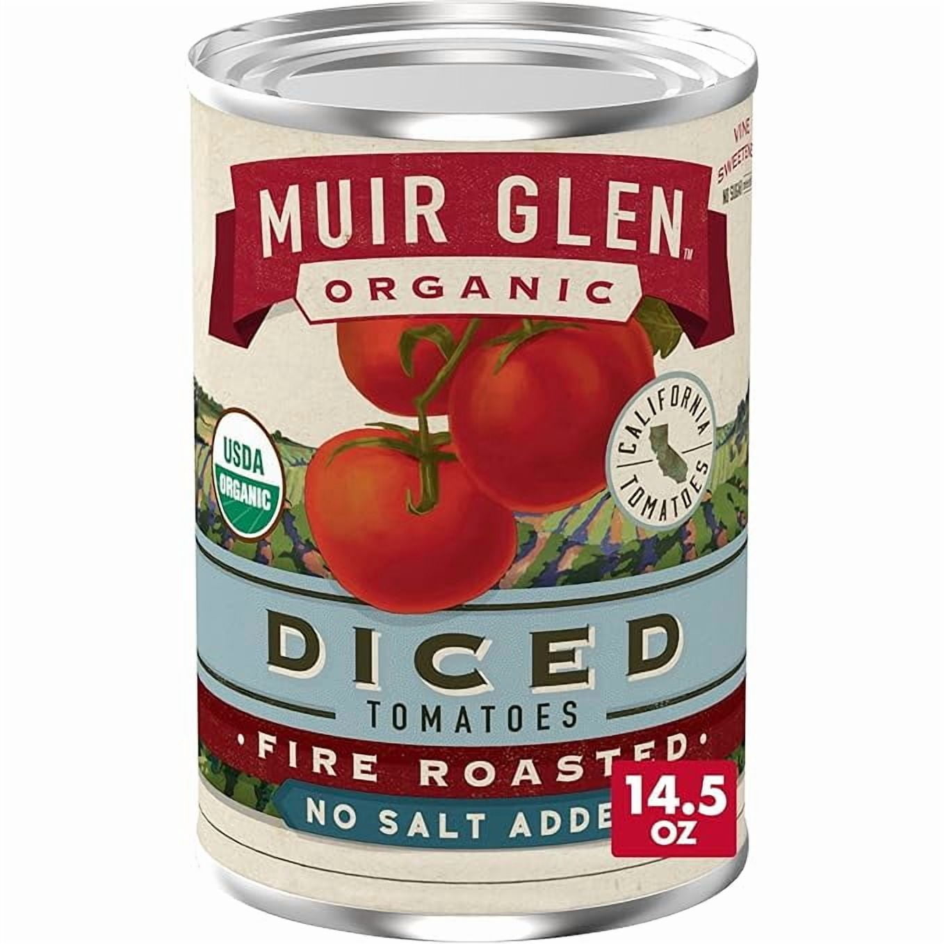 1x Muir Glen Organic Diced Fire Roasted Canned Tomatoes, No Salt Added ...