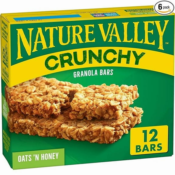 1x Nature Valley Crunchy Granola Bars, Oats 'n Honey, 12 Bars, 8.94 OZ (6 Pouches)