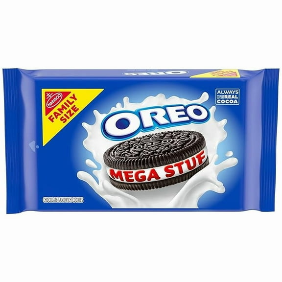 1x OREO Mega Stuf Chocolate Sandwich Cookies, Family Size, 17.6 oz