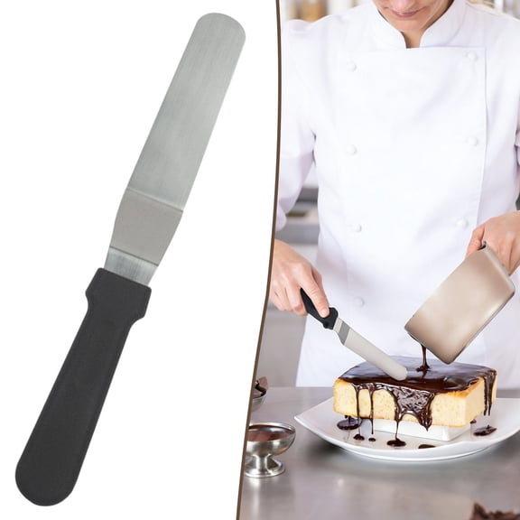 1x Offset Spatula for Frosting,Butter Cake Cream Sandwich Spatula Smoother Icing Spreader,Metal Angled Icing Spatula Spreader Smoother with 6/8/10 inches Length Blade and PP Plastic Handle,6"
