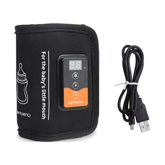 1x Portable Baby Bottle Warmer Heater USB Car Charger Travel Cup Milk Thermostat