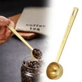 thumbnail image 1 of 1x Premium Coffee Scoop Set - Stainless Steel Metal Measuring Spoons for Dry or Liquid,Fits in Spice Jar,Coffee Spoon Long Handle with Teaspoon Tea Milk Measuring for Baking & Cooking,Gold,15ml, 1 of 8