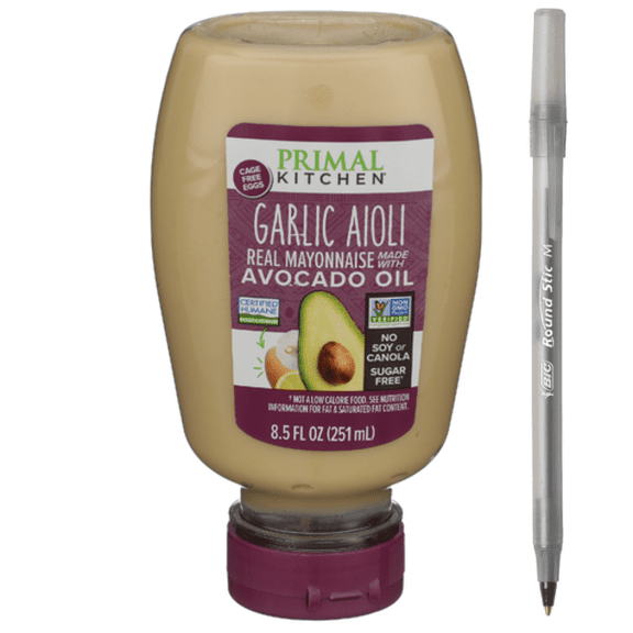 1x Primal Kitchen Garlic Aioli Mayonnaise With Avocado Oil with pen