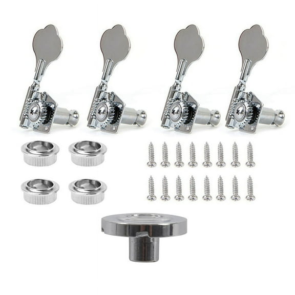 1x Pure Vintage -Style / String Guide - Chrome & 4Pcs Guitar Tuning Pegs Electric Bass Tuner Peg
