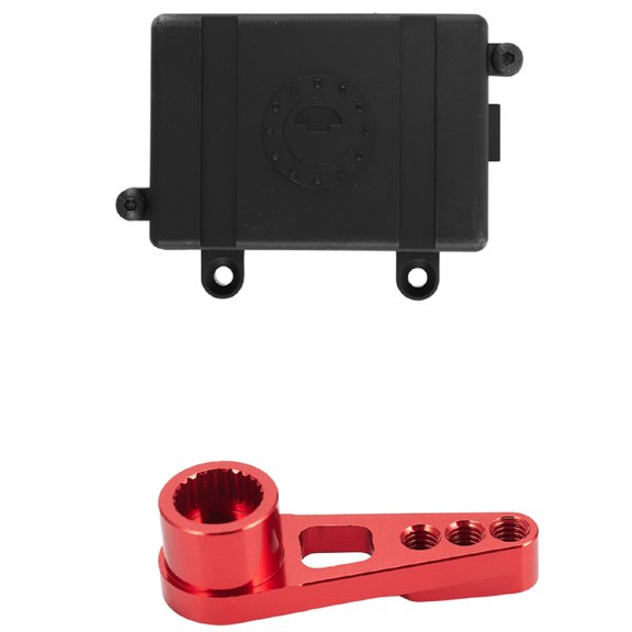 1x Receiver Box Rc Car Radio Box for 1/10 Axial Scx10 D90 D110 D130 & 1x 25T Arm Horn for A949 A959-B