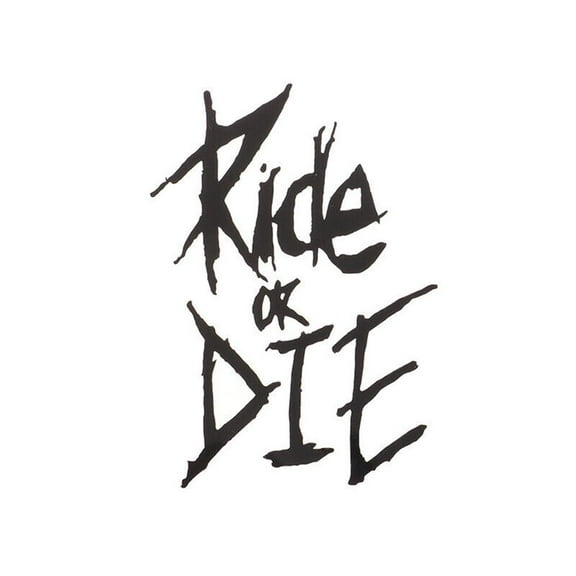 1x Ride or Die Black Bike Frame Text Decal Stickers BMX Mountain Bike Sticker X9R4