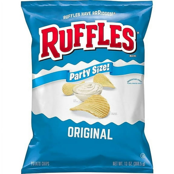 1x Ruffles Potato Chips, Original, 13oz Party Size Bag