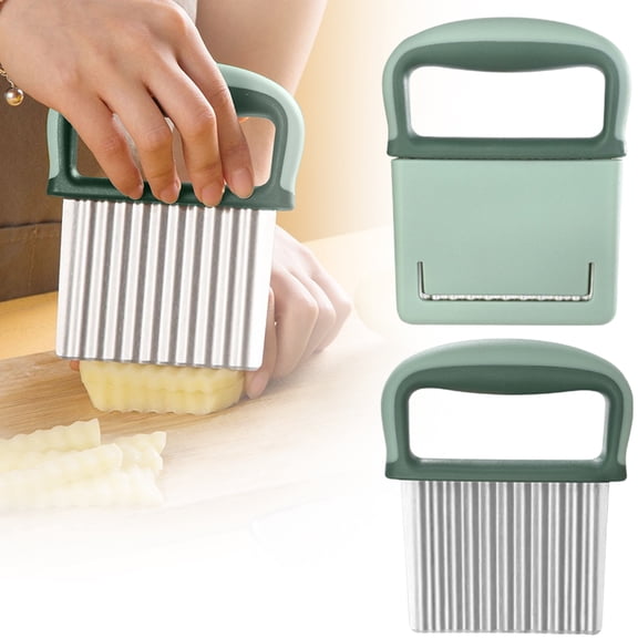 1x Safe Wavy Veggie Slicer with Blade Cover,Crinkle Cutter Garnishing Knife,Wavy Slicer Crinkle Cutting Chopping Knife,Kitchen Must Have Knife for Potato Onion Carrot Sliced into Thin Slices