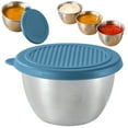 thumbnail image 1 of 1x Sauce Cup with Lid,Salad Dressing Container To Go,Small Condiment Cups for Picnics Travel Meal Prep Kitchen Storage,2.7 oz Reusable Small Condiment Containers with Leakproof Silicone Lids,Blue, 1 of 4