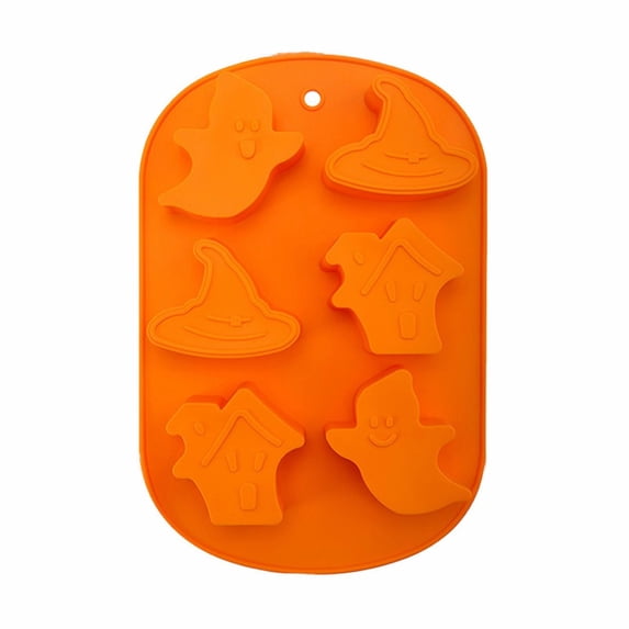 1x Silicone Halloween Baking Mold - 6-Cavity Animal Pattern for Cake, (Multicolor)