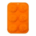 thumbnail image 1 of 1x Silicone Halloween Pumpkin Baking Mold - 6-Cavity Large Pumpkin, (Multicolor), 1 of 7
